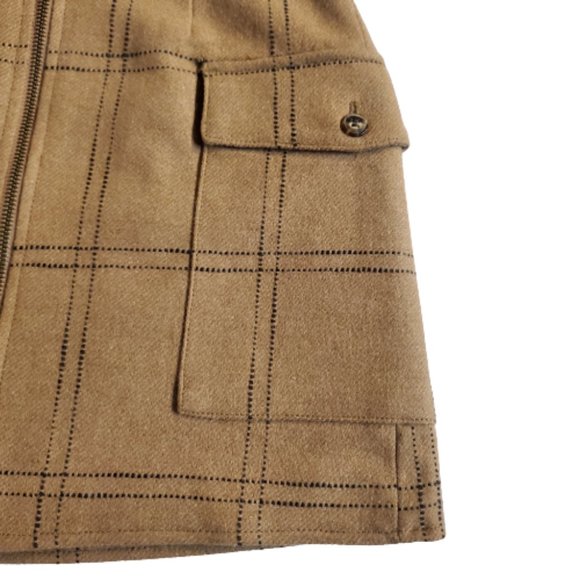 Madewell (Re)sourced Zip-Front Wool Blend Mini Skirt in Windowpane.New!!! - Picture 5 of 7